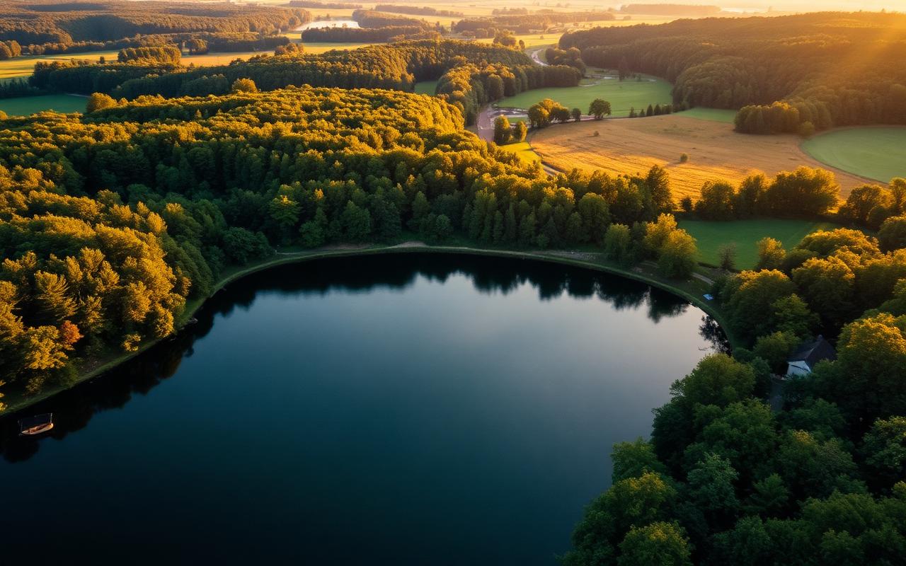 Luftaufnahme des Niederweimarer Sees